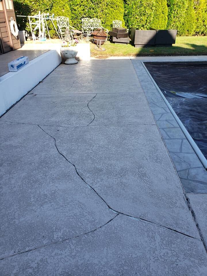 Pool deck before Zuber Concrete work