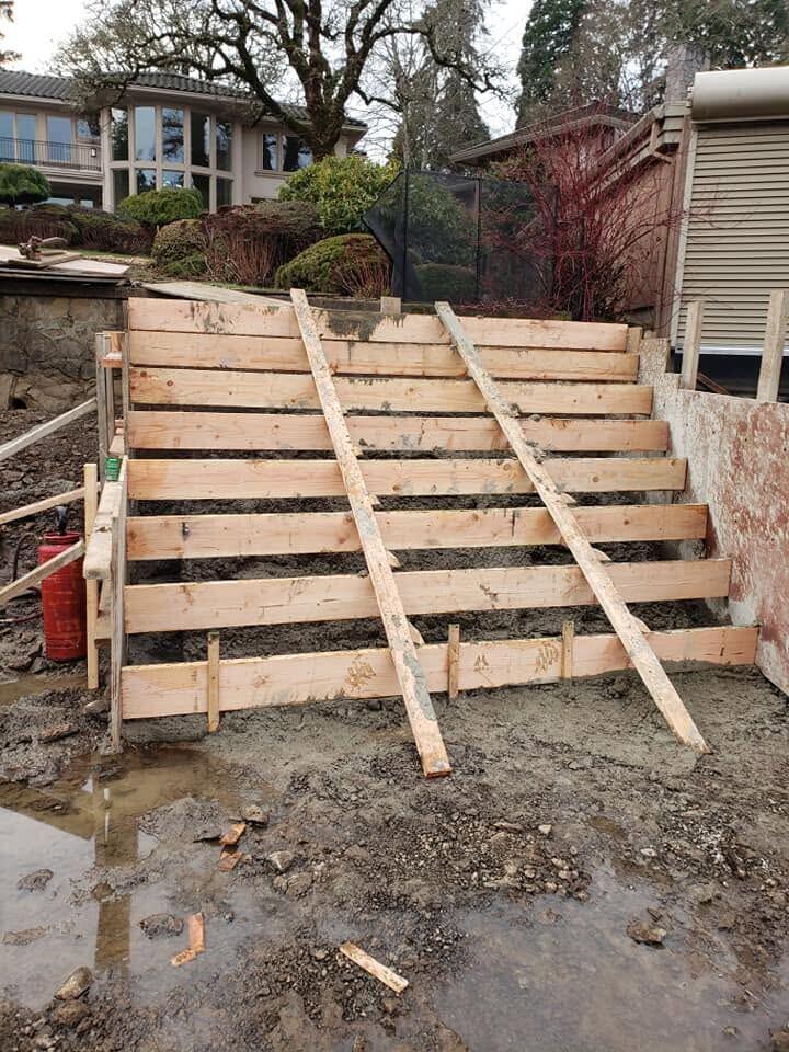 Steps before Zuber Concrete work